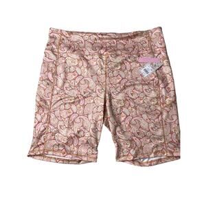 Kinsie Women’s Plus Caramel Paisley Performance Pocket Short sz 3X NWT